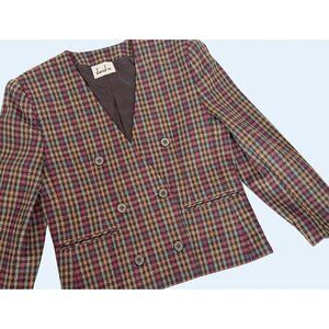 Vintage DAVID N 80s / 90s Plaid Checkered Blazer / jacket Size Small